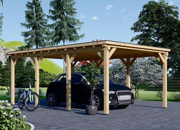 Telheiro para 1 carro em madeira MODERN, 3x6 m, 18 m² avp.ui.product_images.thumbnail 1