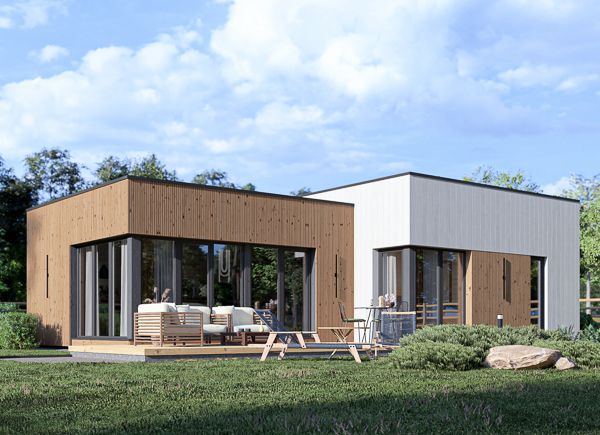 Casa pré-fabricada para habitação MALLY PV (Isolamento térmico PLUS, 44 mm + revestimento), 70 m² avp.ui.product_images.thumbnail 1