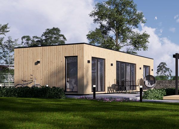 Casa de madeira pré-fabricada PREMIUM S (Isolamento térmico, 34 mm + revestimento), 10.5x4.5 m, 47 m² avp.ui.product_images.thumbnail 1