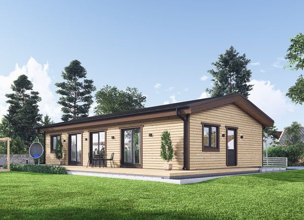 Casa de madeira para habitação JULIA RV (Isolamento térmico PLUS, 44 mm + revestimento), 95 m² avp.ui.product_images.thumbnail 1