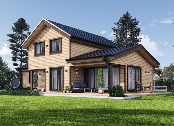 Casa de madeira para habitação HOLLAND RV (Isolamento térmico PLUS, 44 mm + revestimento), 116 m² avp.ui.product_images.thumbnail 1