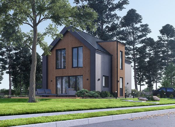 Casa pré-fabricada para habitação ASTRID PV (Isolamento térmico PLUS, 44 mm + revestimento), 92 m² avp.ui.product_images.thumbnail 1