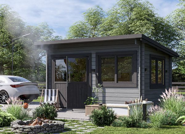 Abrigo de jardim em madeira LILLE F com telhado plano (34 mm), 4x3 m, 12 m² avp.ui.product_images.thumbnail 1