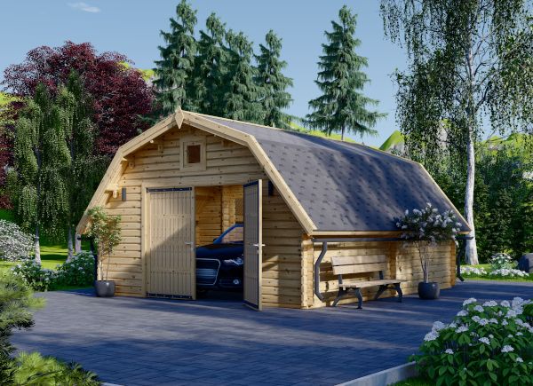 Garagem de madeira pré-fabricada para 1 carro BARN (44 mm), 5x6 m, 30 m² avp.ui.product_images.thumbnail 1