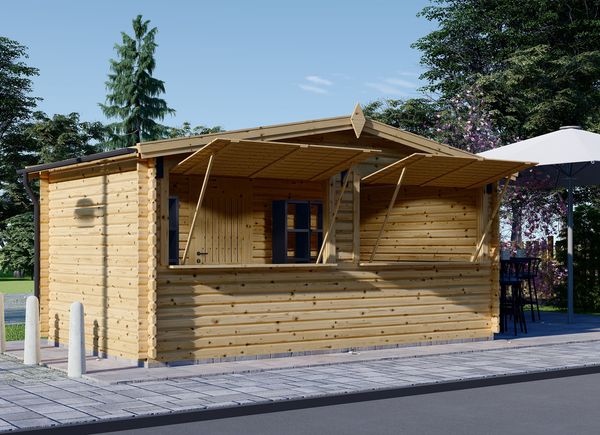 Quiosque de venda em madeira (28 mm), 5x3 m, 15 m² avp.ui.product_images.thumbnail 1