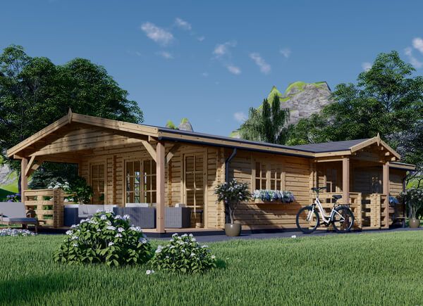 Casa de madeira pré-fabricada DONNA (44 mm), 63 m² com terraço de 11.5 m² avp.ui.product_images.thumbnail 1
