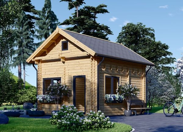 Casa de madeira para jardim AVIGNON S (Isolamento térmico PLUS, 44+44 mm), 20 m² com mezanino de 16 m² avp.ui.product_images.thumbnail 1