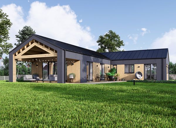 Casa pré-fabricada para habitação TESSA PV (Isolamento térmico PLUS, 44 mm + revestimento), 130 m² avp.ui.product_images.thumbnail 1