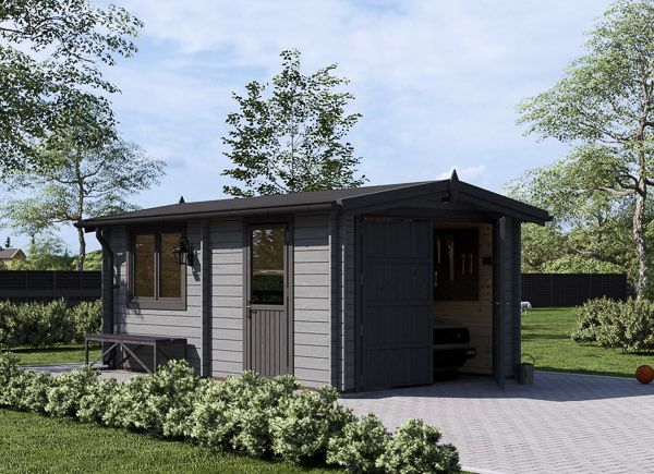 Garagem de madeira pré-fabricada para 1 carro CLASSIC (34 mm), 3.2x5.2, 16 m² avp.ui.product_images.thumbnail 1