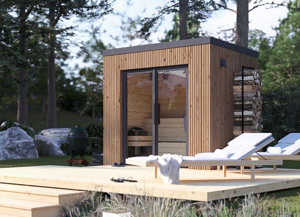 Sauna de madeira OKO 2 (ThermoWood) – 2,3×1,6 m, 2,7 m² thumbnail 1