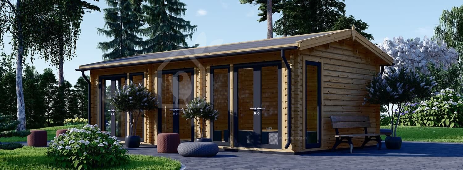 Casa de madeira pré-fabricada MARION (Isolamento térmico, 44+44 mm), 7.5x4 m, 30 m² visualization 1