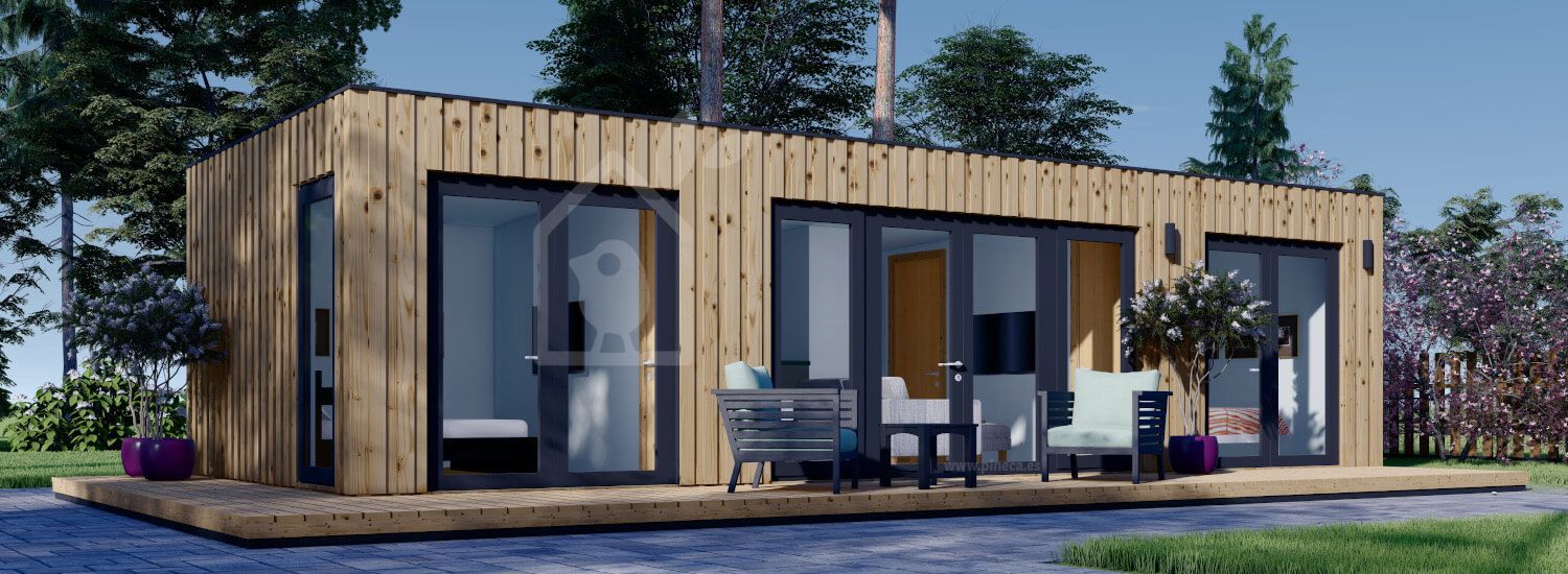 Casa de madeira pré-fabricada PREMIUM (Isolamento térmico, painéis SIP), 10.5x4.5 m, 47 m² visualization 1
