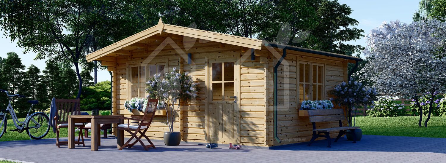 Abrigo de jardim em madeira DREUX (66 mm), 5x4 m, 20 m² visualization 1