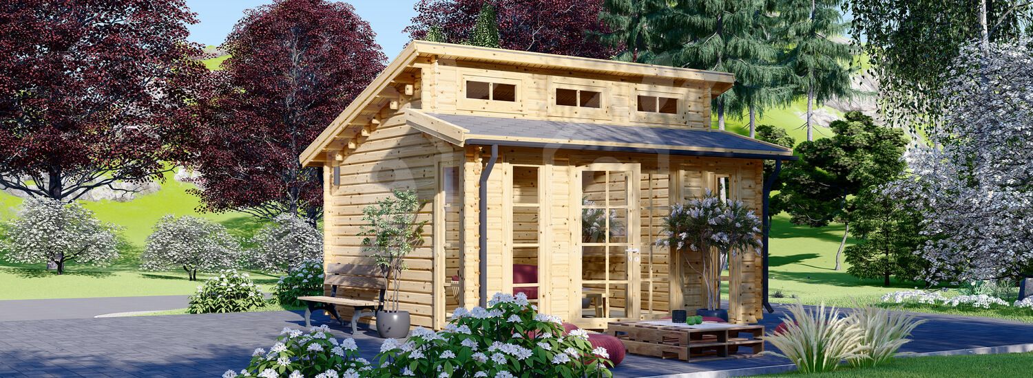 Casa de madeira para jardim ALABAMA (44 mm), 4.5x4.5 m, 20 m² visualization 1
