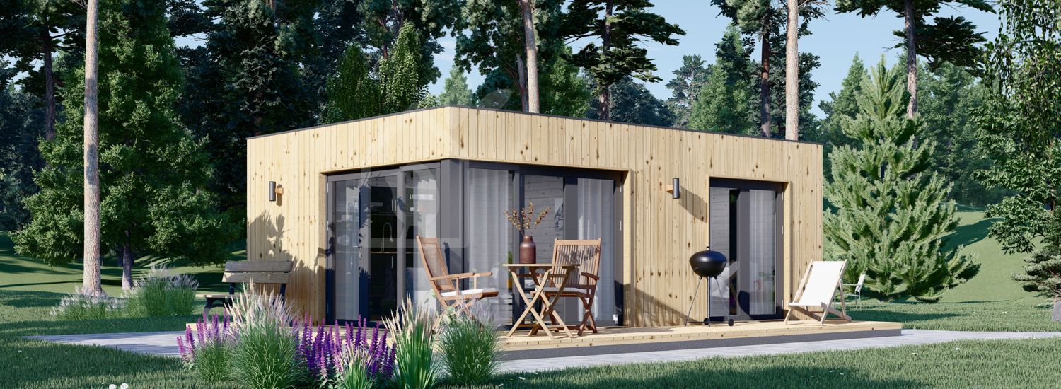 Casa de madeira pré-fabricada PREMIUM (34 mm + revestimento), 6.5x4.5 m, 30 m² visualization 1