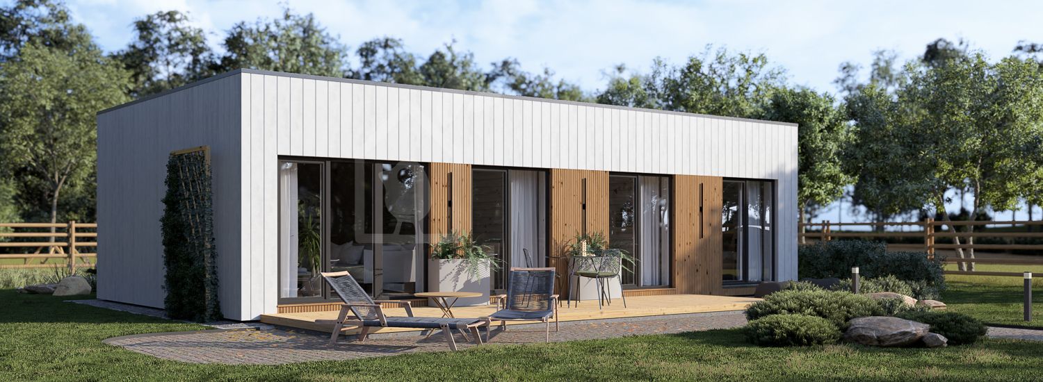 Casa pré-fabricada para habitação BELLA 2 PV (Isolamento térmico PLUS, 44 mm + revestimento), 60 m² visualization 1