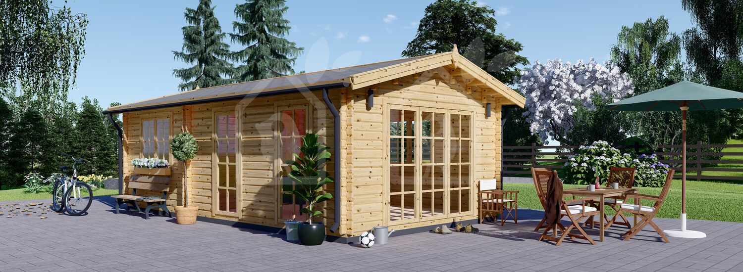 Casa de madeira pré-fabricada MAX (Isolamento térmico PLUS, 44+44 mm), 4.2x7.5 m, 32 m² visualization 1