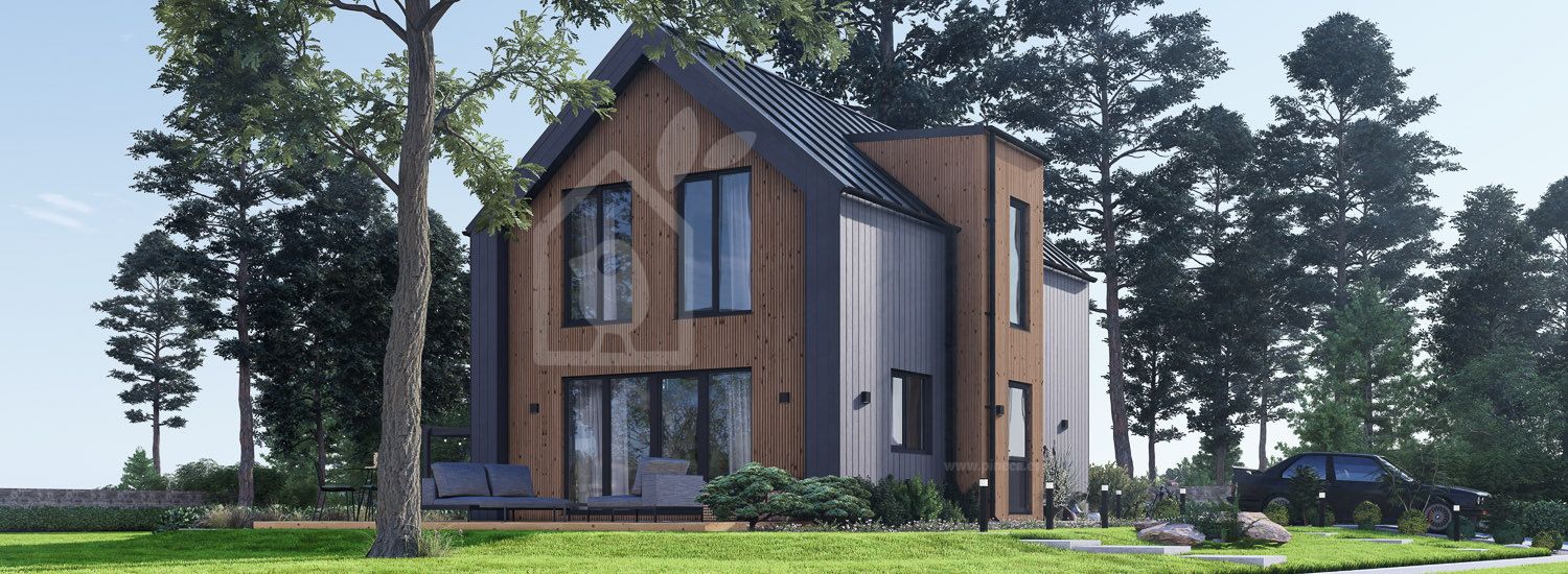 Casa pré-fabricada para habitação ASTRID PV (Isolamento térmico PLUS, 44 mm + revestimento), 92 m² visualization 1