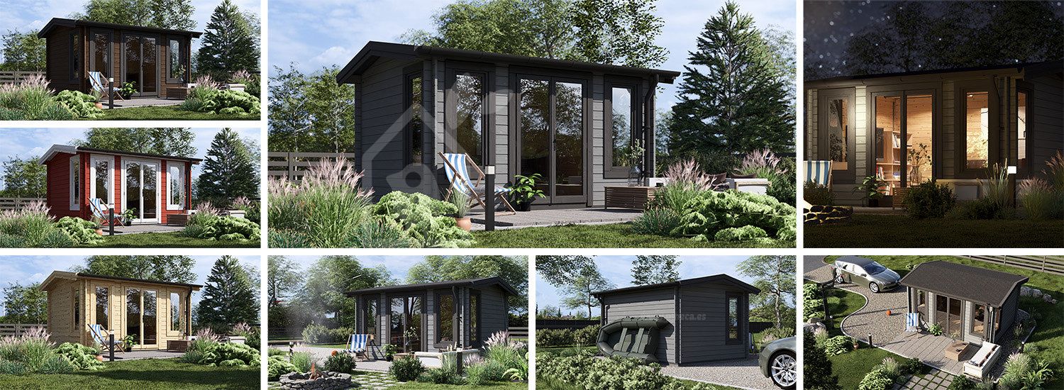 Abrigo de jardim em madeira POOLHOUSE (34 mm), 4x3 m, 11 m² visualization 1