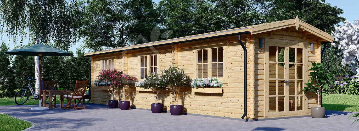 Casa de madeira para jardim STRONGHOLD (34 mm), 3x10 m, 30 m² visualization 1