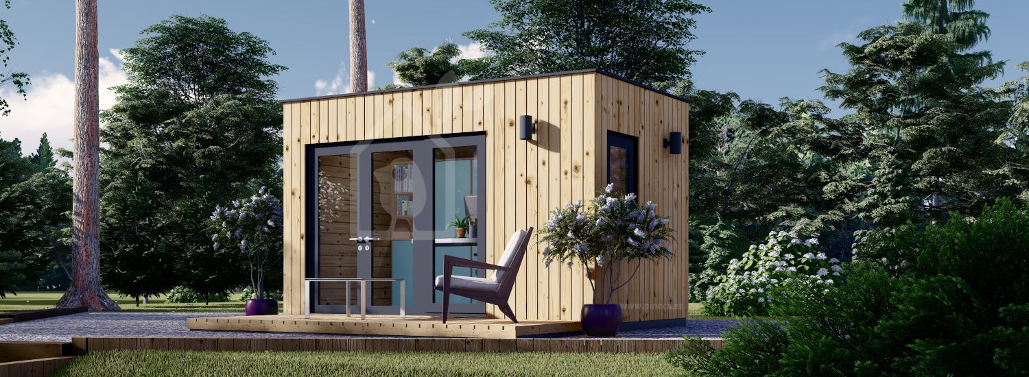 Abrigo de jardim em madeira PREMIUM (Isolamento térmico, 34 mm + revestimento), 4.1x2.4 m, 10 m² visualization 1