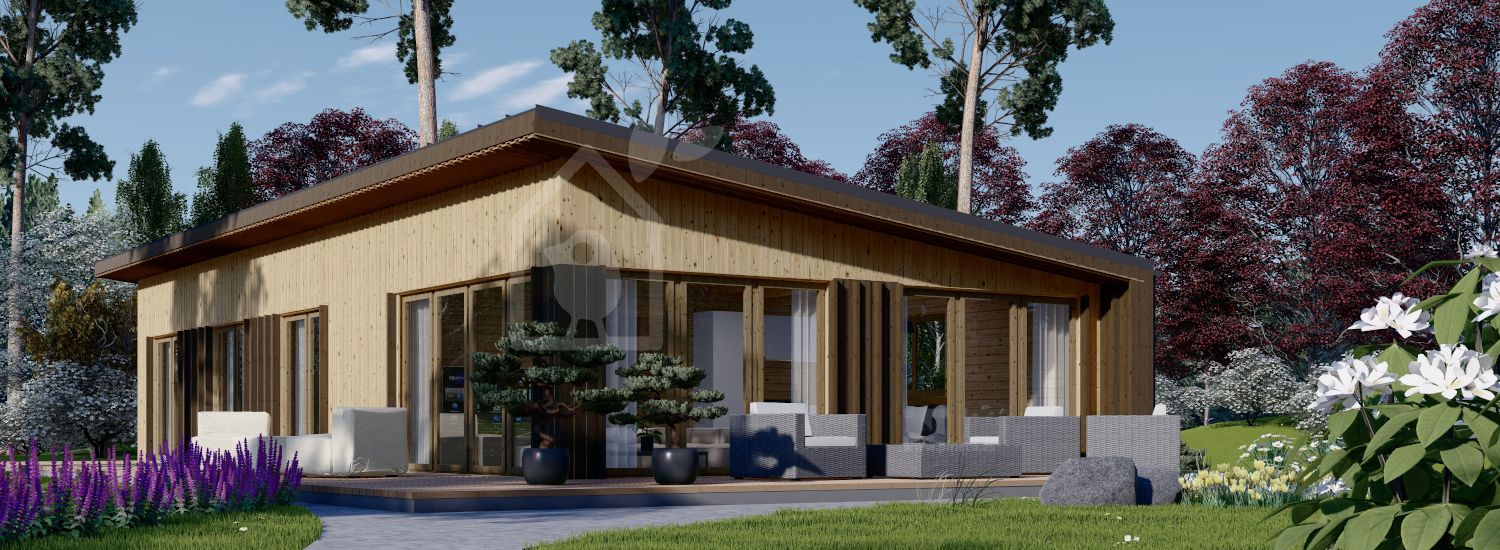 Casa de madeira pré-fabricada ZOE (Isolamento térmico, 44 mm + revestimento), 110 m² visualization 1