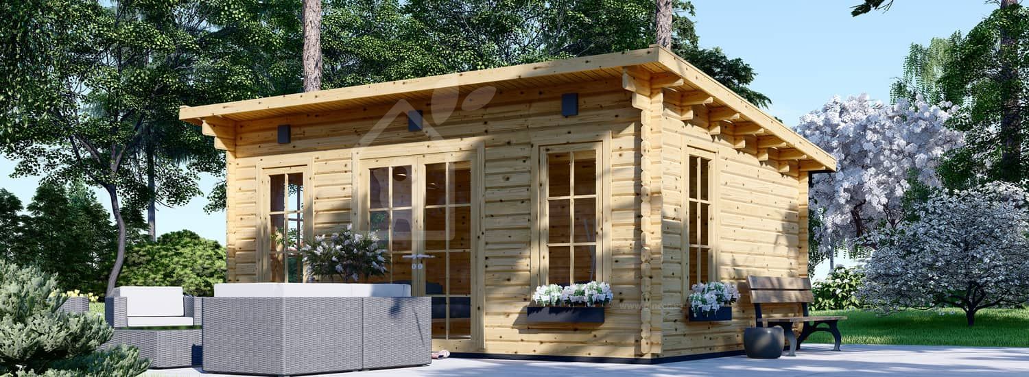 Casa de madeira para jardim ESSEX (Isolamento térmico, 34+34 mm), 5x4 m, 20 m² visualization 1
