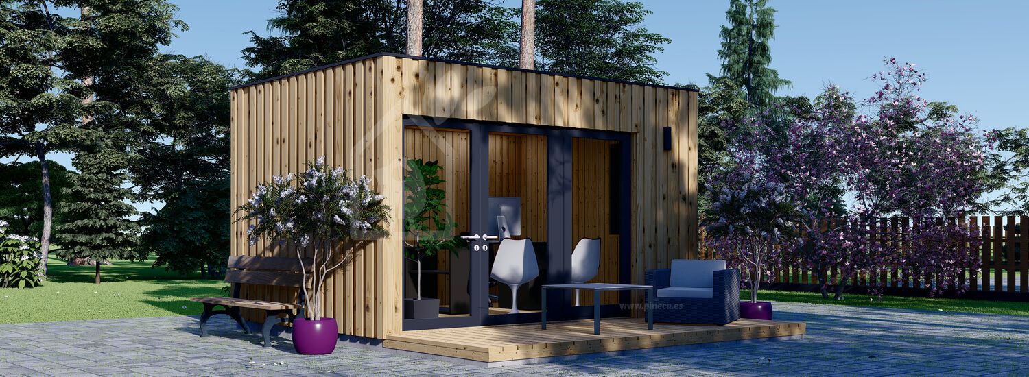 Abrigo de jardim em madeira PREMIUM (Isolamento térmico, painéis SIP), 4.1x2.4 m, 10 m² visualization 1