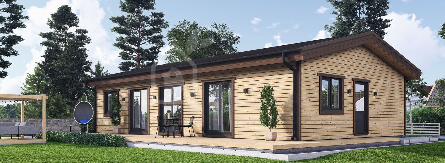 Casa de madeira para habitação JULIA RV (Isolamento térmico PLUS, 44 mm + revestimento), 95 m² visualization 1