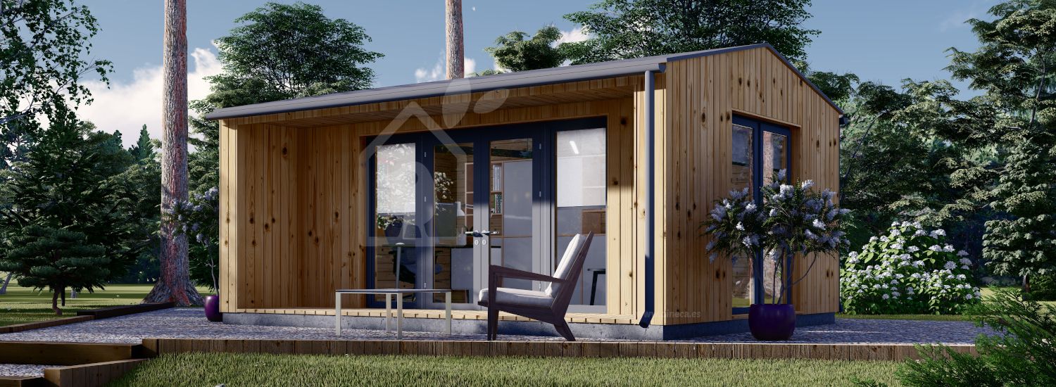 Abrigo de jardim em madeira TINA (44 mm + revestimento), 5.5x4 m, 16.5 m² visualization 1