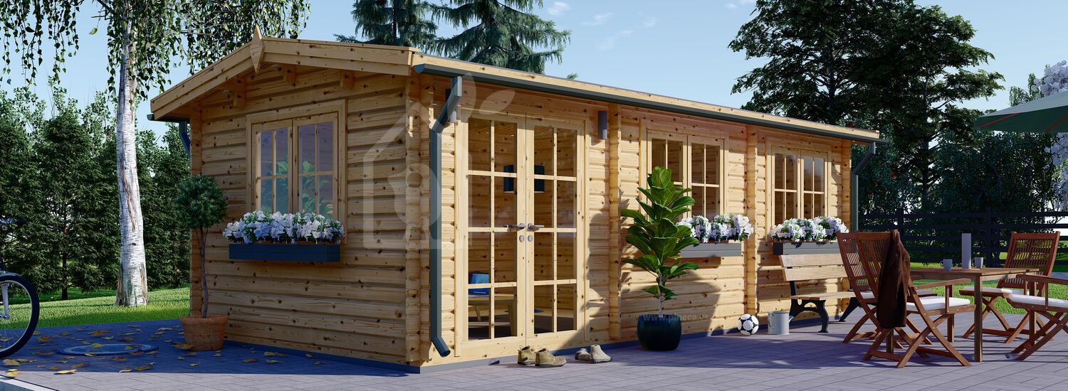 Casa de madeira pré-fabricada NORA (Isolamento térmico, 44+44 mm), 7x3.5 m, 24 m² visualization 1
