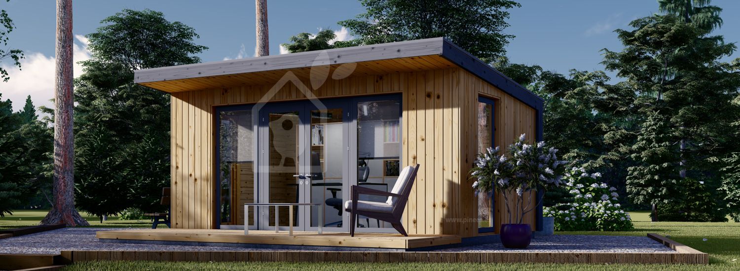 Abrigo de jardim em madeira EVELIN (Isolamento térmico, 34 mm + revestimento), 5x3 m, 15 m² visualization 1