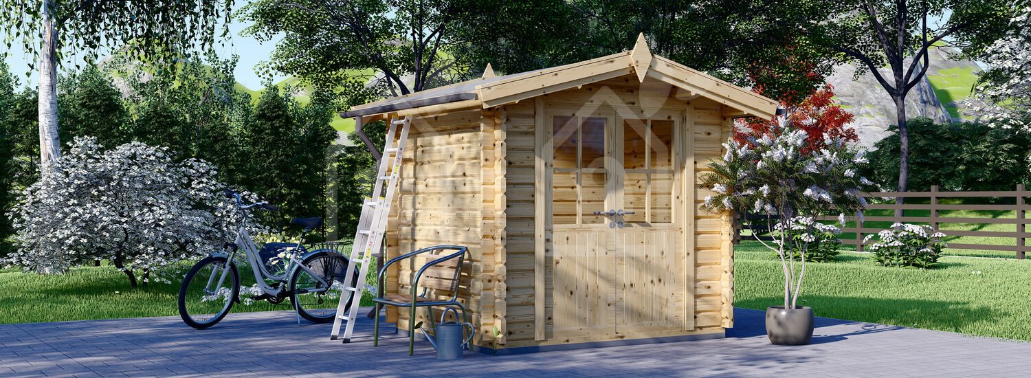 Abrigo de jardim em madeira NANO (28 mm), 2.5x2 m, 5 m² visualization 1