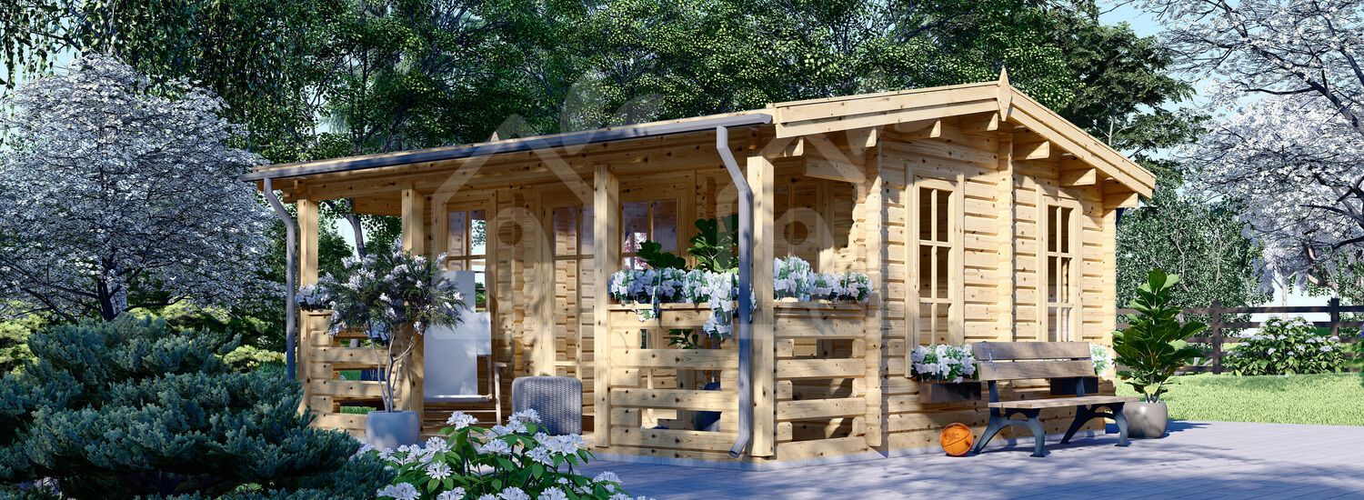Casa de madeira para jardim ROYAL (34 mm), 5x5 m, 25 m² visualization 1