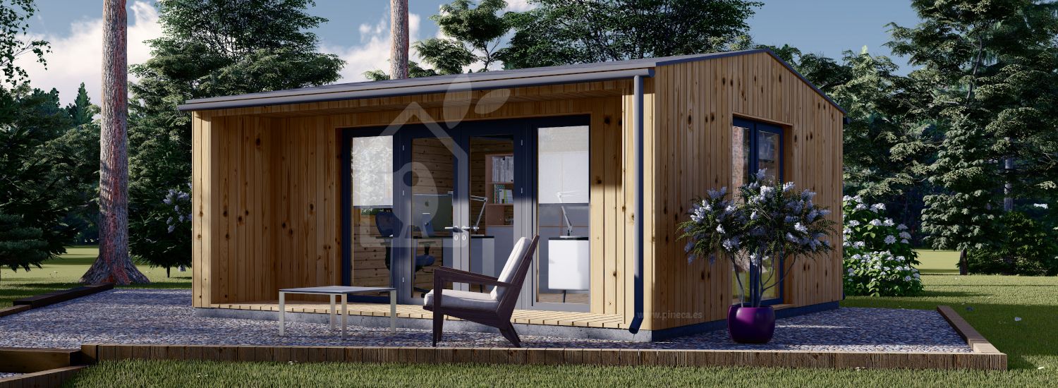Casa de madeira para jardim TINA (34 mm + revestimento), 5.5x5 m, 22 m² visualization 1