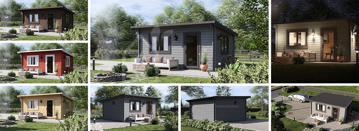 Abrigo de jardim em madeira DREUX F com telhado plano (34 mm), 5x4 m, 18 m² visualization 1