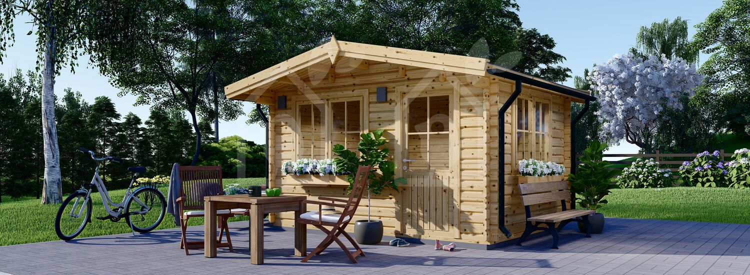 Abrigo de jardim em madeira DREUX (44 mm), 4x4 m, 16 m² visualization 1