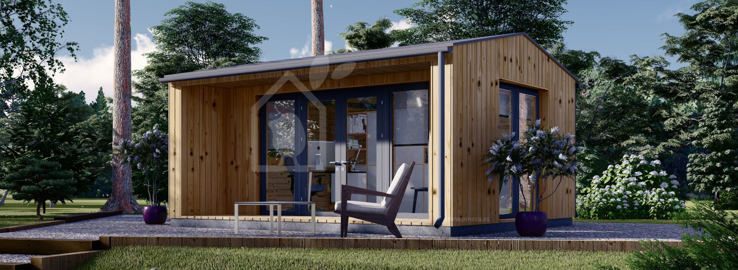 Abrigo de jardim em madeira TINA (Isolamento térmico, 34 mm + revestimento), 5x4 m, 15 m² visualization 1