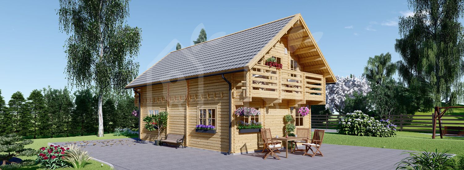 Casa de madeira pré-fabricada LANGON (66 mm), 95 m² visualization 1