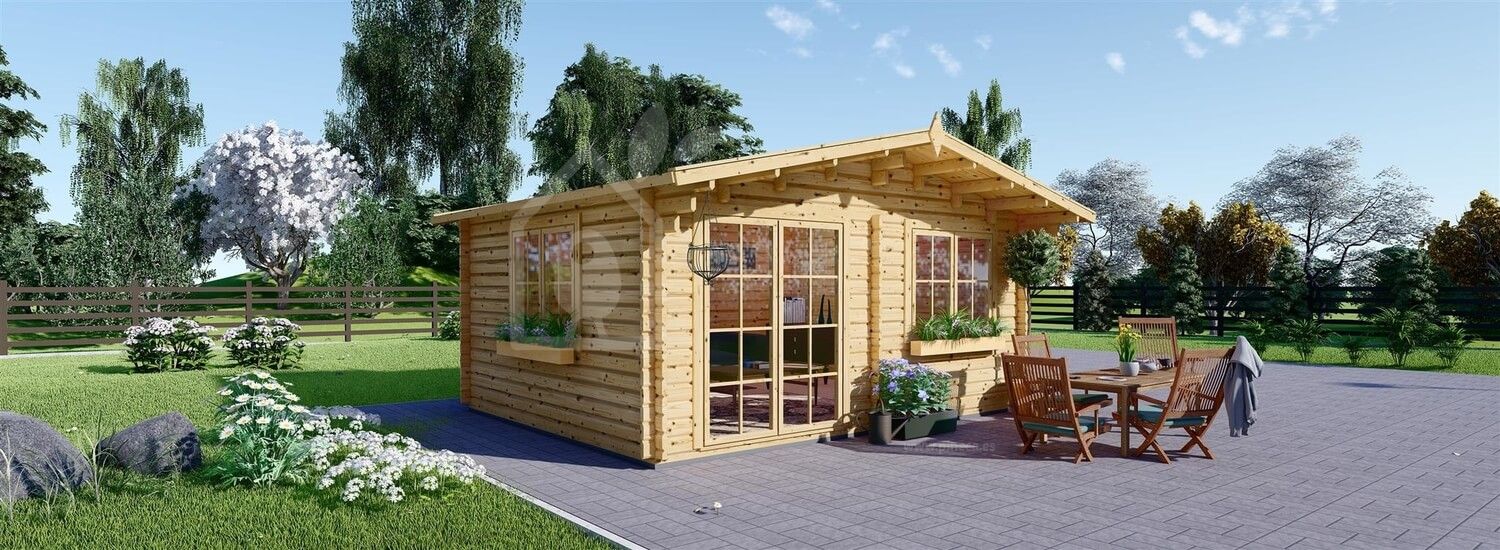Casa de madeira para jardim WISSOUS (Isolamento térmico, 44+44 mm), 5x6 m, 30 m² visualization 1