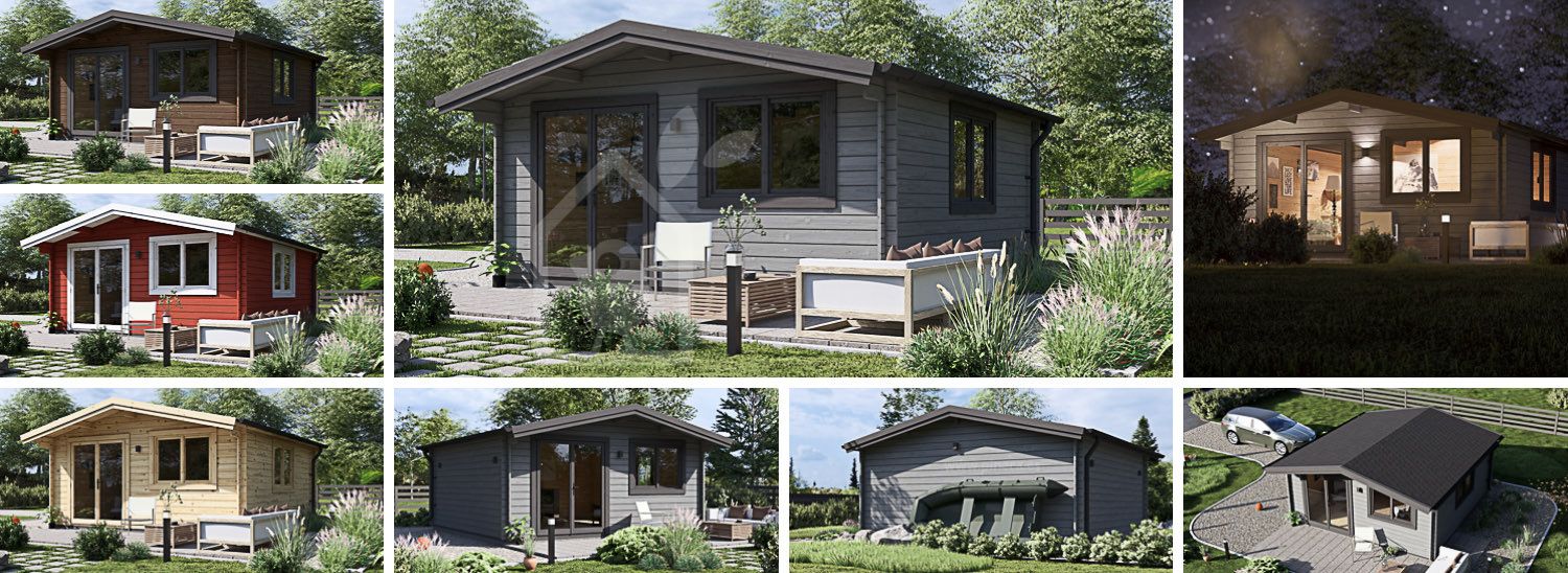 Casa de madeira para jardim WISSOUS (44 mm), 5x5 m, 25 m² visualization 1