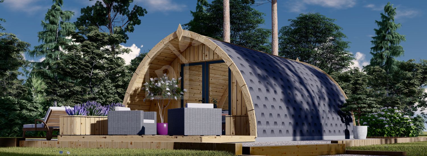 Casa de madeira para jardim BRETA (44 mm), 4x6 m, 24 m² visualization 1