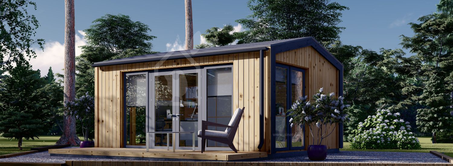 Abrigo de jardim em madeira EMMY (34 mm + revestimento), 5x4 m, 20 m² visualization 1