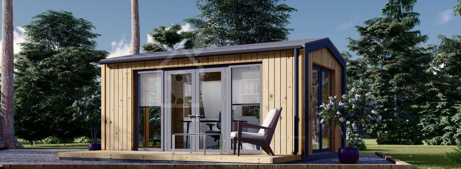 Abrigo de jardim em madeira EMMY (Isolamento térmico, 34 mm + revestimento), 5x3 m, 15 m² visualization 1
