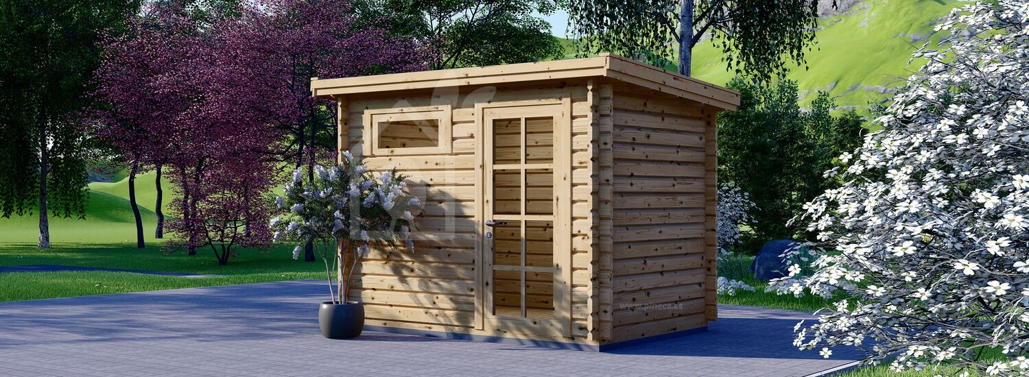Abrigo de jardim em madeira MODERN (28 mm), 3x2 m, 6 m² visualization 1