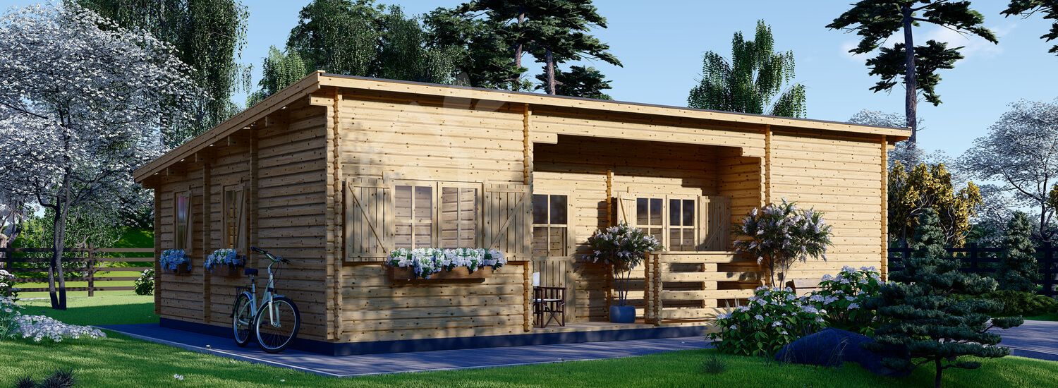 Casa de madeira pré-fabricada UZES F (44 mm), 70 m² visualization 1