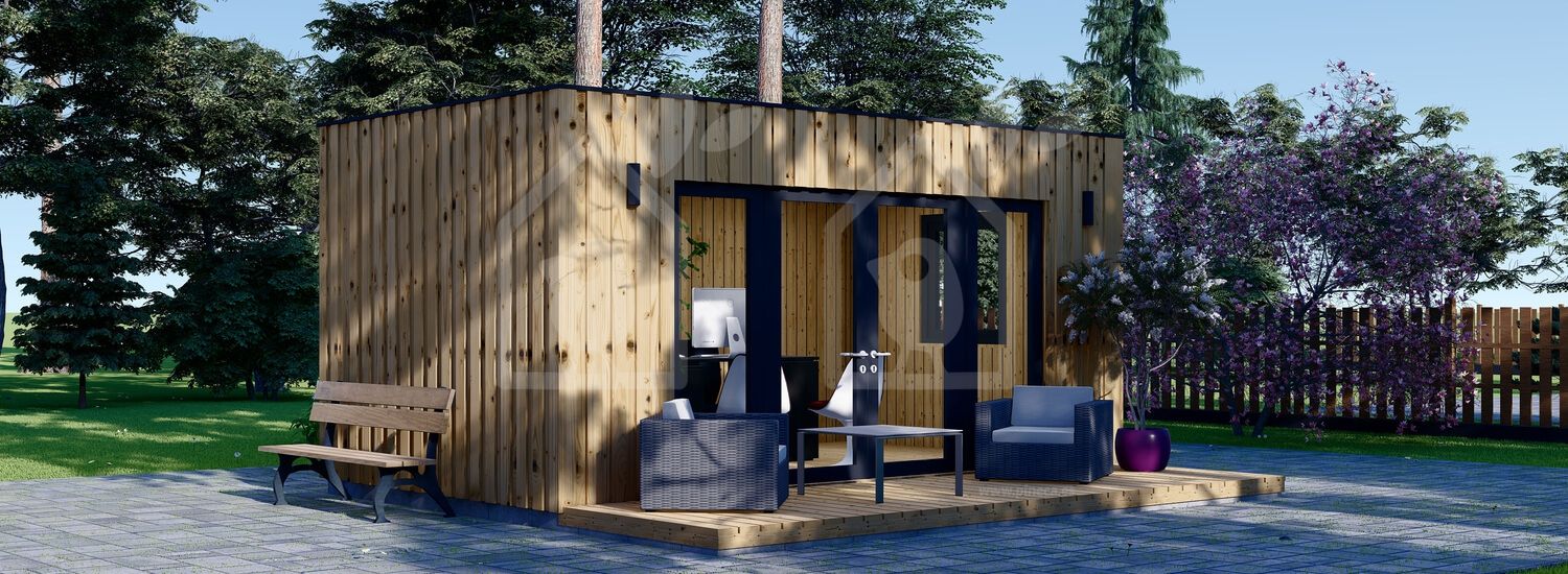 Abrigo de jardim em madeira PREMIUM (Isolamento térmico, painéis SIP), 6x3 m, 18 m² visualization 1