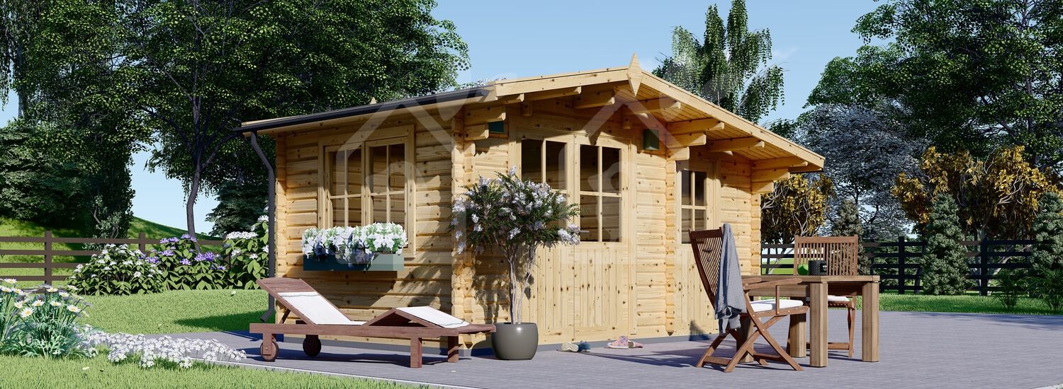 Abrigo de jardim em madeira BENINGTON (34 mm), 4.5x3 m, 13 m² visualization 1