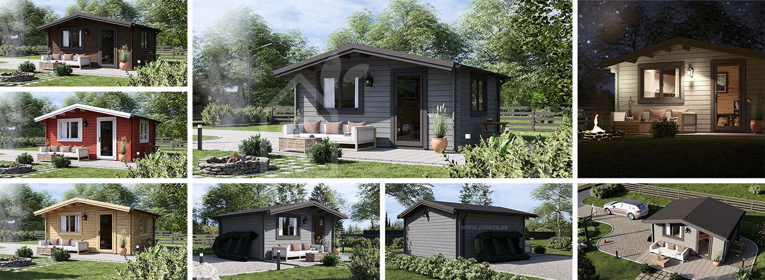 Abrigo de jardim em madeira DREUX (34 mm), 5x4 m, 18 m² visualization 1
