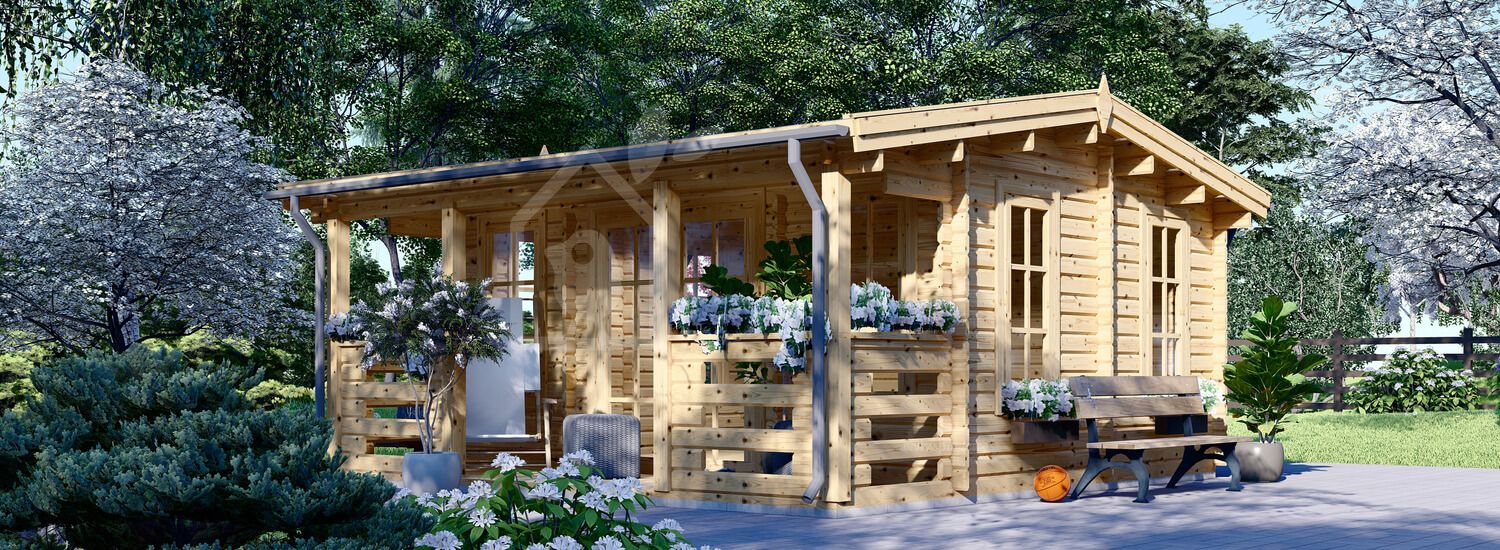 Casa de madeira para jardim ROYAL S (34 mm), 5x5 m, 25 m² visualization 1